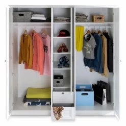Discount Kleiderschrank Landwood 190 x 200 cm Weiß