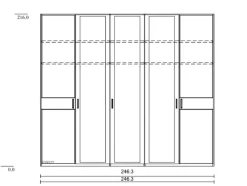 Outlet Wiemann Kleiderschrank Lausanne 250 x 216 cm Erle