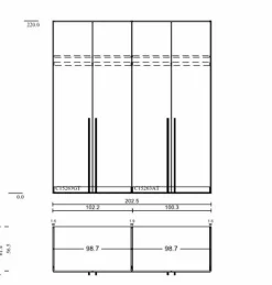 New Jutzler Kleiderschrank Liventio 200 x 220 cm Nougat