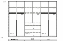 New Lignum Kleiderschrank Marlow-S 318 x 235 cm Weiß