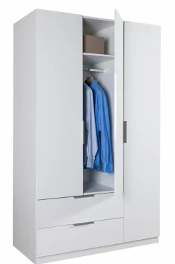 Clearance Composad Kleiderschrank Massimo 122 x 200 cm Weiß Hochglanz