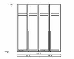 Sale MAISON Kleiderschrank Miami 203 x 220 cm Schwarz