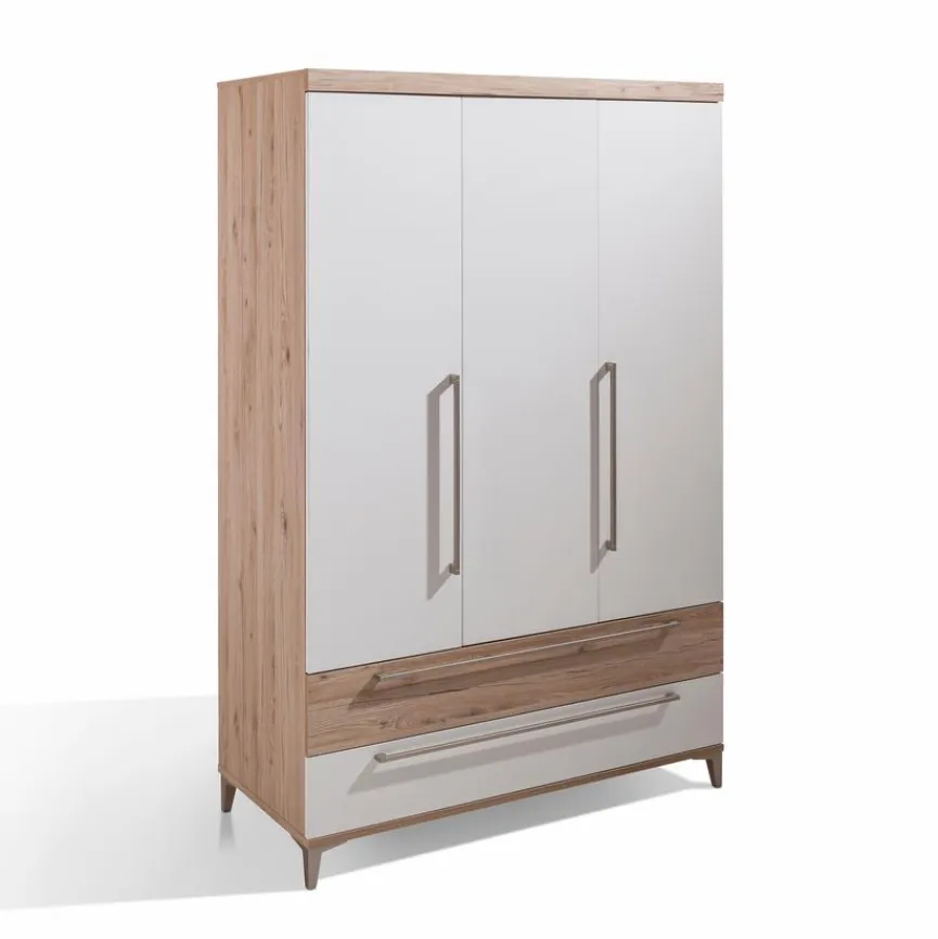 New Paidi Kleiderschrank Remo 124 x 199 cm Eiche Bordeaux