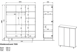 Kinder Germania Kleiderschrank Tomino 158 x 190 cm