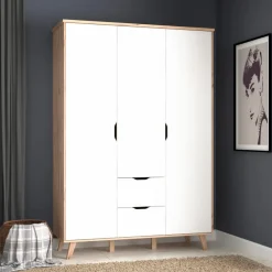 Sale FORTE Kleiderschrank Vankka 139 x 202 cm Plankeneiche