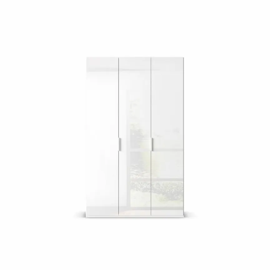 Sale rauch ORANGE Kleiderschrank Vareno 136 x 222 cm Weiß / Hochglanz