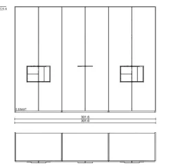 Online Voglauer Kleiderschrank VLacera 302 x 226 cm Taupe