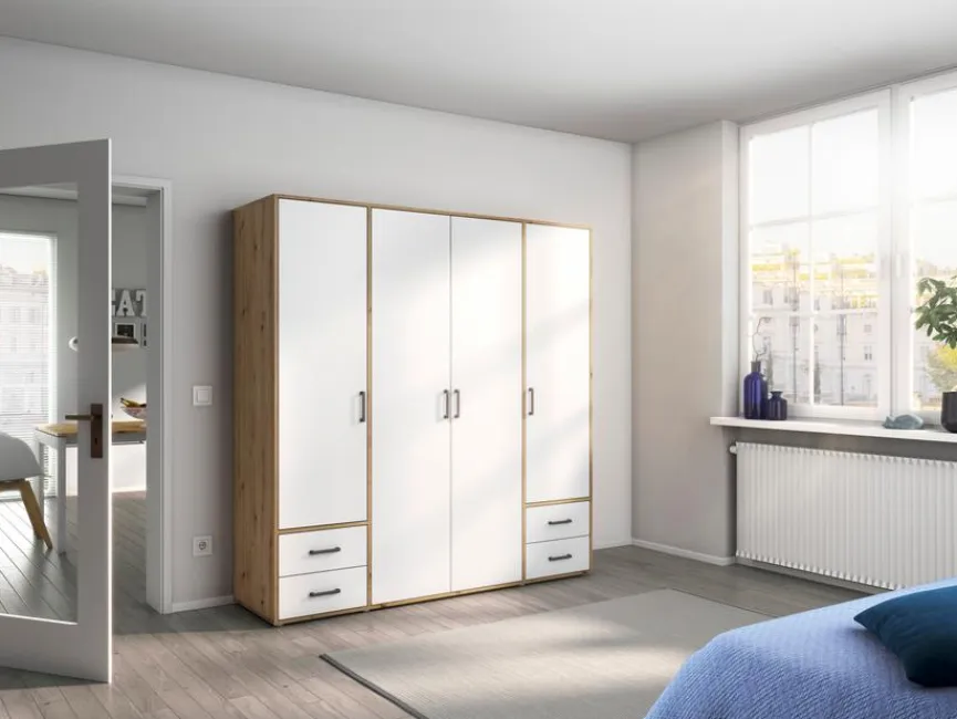 Best rauch BLUE Kleiderschrank Voyager 187 x 194 cm Alpinweiß / Eiche Artisan