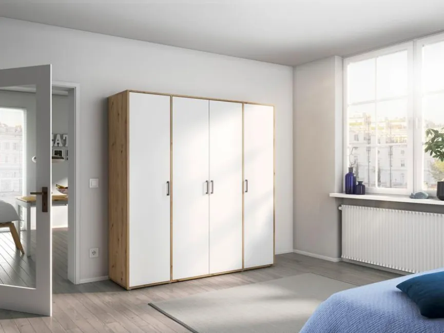 Hot rauch BLUE Kleiderschrank Voyager 187 x 194 cm Alpinweiß / Eiche Artisan