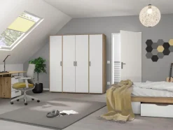 Hot rauch BLUE Kleiderschrank Voyager 187 x 194 cm Alpinweiß / Eiche Artisan