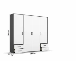 rauch BLUE Kleiderschrank Voyager 187 x 194 cm