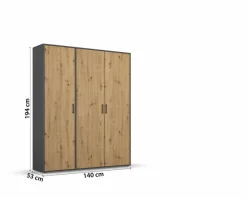 rauch BLUE Kleiderschrank Voyager 140 x 194 cm