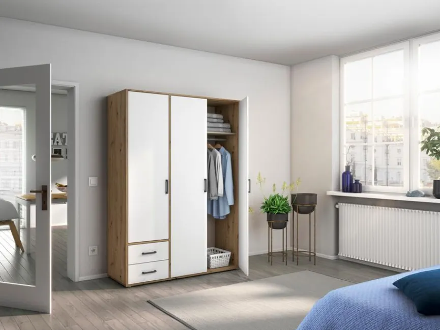 Outlet rauch BLUE Kleiderschrank Voyager 140 x 194 cm Alpinweiß