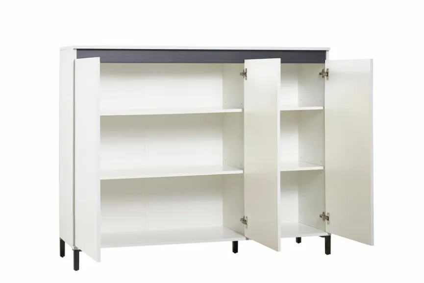 Clearance Kommode Genio Weiß / Hochglanz