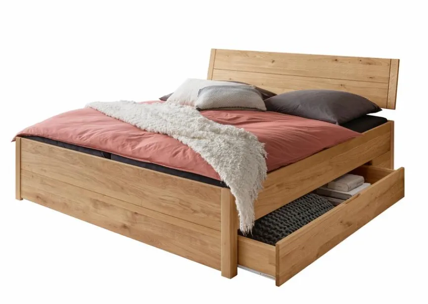 Clearance G+K Massivholzbett BE-0829 180 x 200 cm Braun