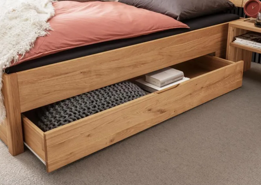 Clearance G+K Massivholzbett BE-0829 180 x 200 cm Braun