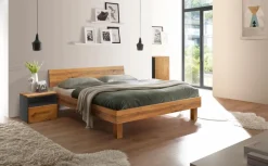 Clearance HASENA Massivholzbett Forti 140 x 200 cm Wildeiche