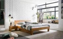 Clearance HASENA Massivholzbett Forti 140 x 200 cm Wildeiche