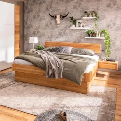 Online MAISON Massivholzbett Omaha 180 x 200 cm Wildeiche