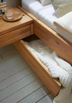 Online MAISON Massivholzbett Omaha 180 x 200 cm Wildeiche