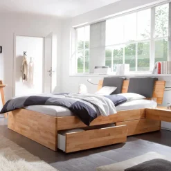 Clearance HASENA Massivholzbett Spazio 180 x 200 cm Kernbuche