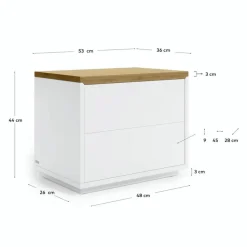 Hot Kave Home Nachttisch Abilen Weiß / Matt