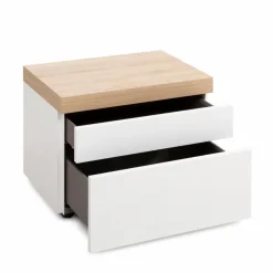 Outlet Sormani Nachttisch Brugnera Weiß / Eiche