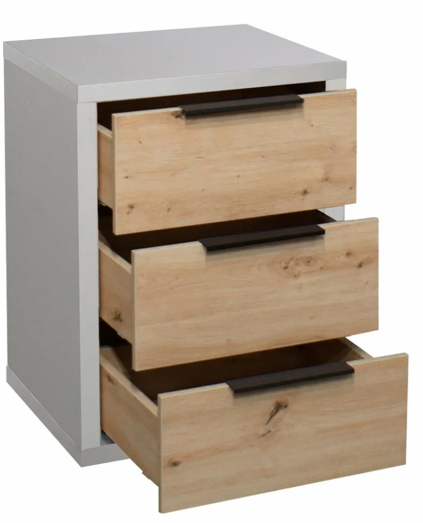 Outlet Mäusbacher Nachttisch Clyde Grau / Asteiche