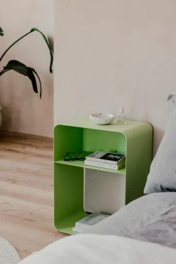 New Metallbude Nachttisch Damio Grün