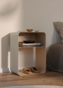 Clearance Metallbude Nachttisch Damio Cashew