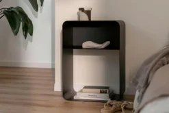 Hot Metallbude Nachttisch Damio Schwarz