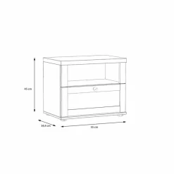 Clearance FORTE Nachttisch Iloppa SZ Weiß