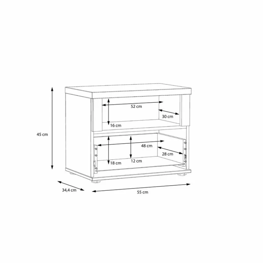 Clearance FORTE Nachttisch Iloppa SZ Weiß