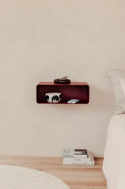 Online Metallbude Nachttisch Nelio Weinrot