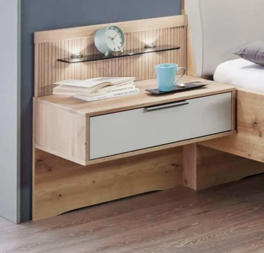 Hot Wiemann Nachttisch Valetta 2er Set Eiche Bianco