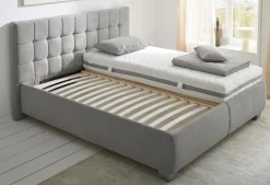Outlet hapo Polsterbett Clarissa 180 x 200 cm Hellgrau