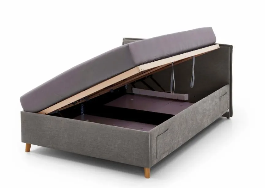 Hot meise.möbel Polsterbett Fun mit Lattenrost Grau
