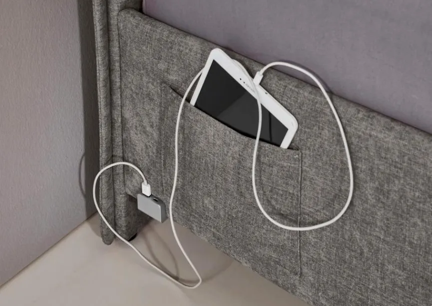 Hot meise.möbel Polsterbett Fun mit Lattenrost Grau