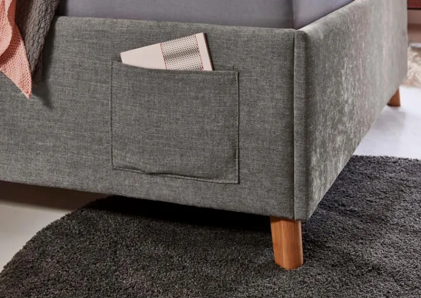 Hot meise.möbel Polsterbett Fun mit Lattenrost Grau