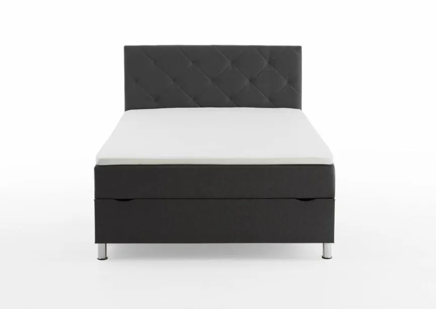 Outlet meise.möbel Polsterbett Leo 140 x 200 cm Anthrazit