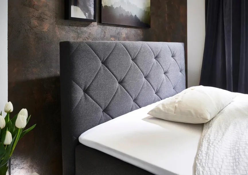 Outlet meise.möbel Polsterbett Leo 140 x 200 cm Anthrazit