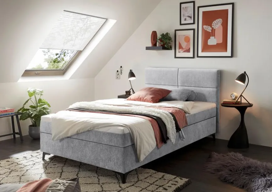 Discount Polsterbett Loano 120 x 200 cm Silber