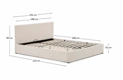 New Kave Home Polsterbett Nahiri 180 x 200 cm Beige