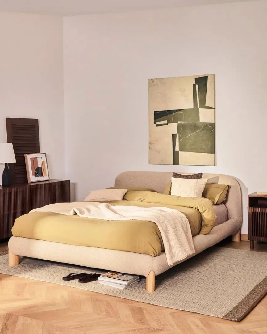 Online Kave Home Polsterbett Odina 180 x 200 cm Ecru