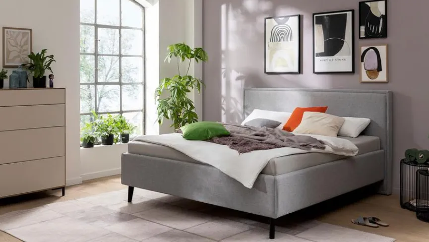 New CASEDO Polsterbett Pinto 180 x 200 cm Silber