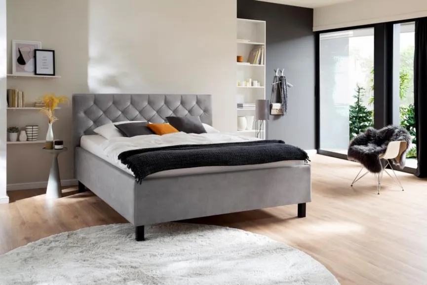 meise.möbel Polsterbett San Remo 180 x 200 cm Hellgrau