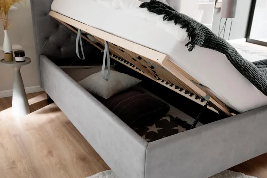 meise.möbel Polsterbett San Remo 180 x 200 cm Hellgrau