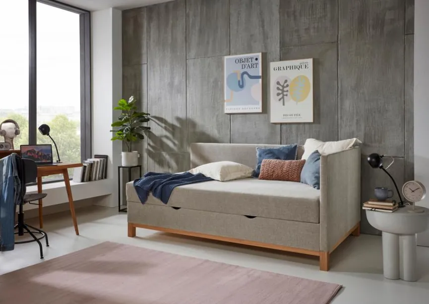 Outlet meise.möbel Polsterbett Santos 120 x 200 cm Taupe