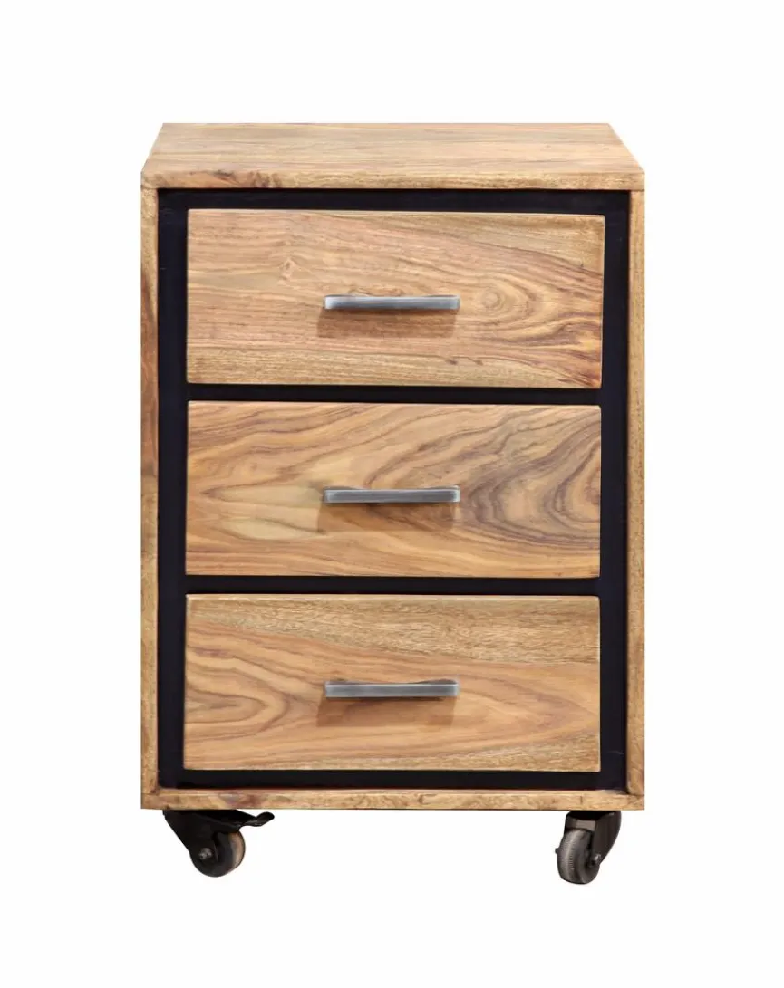 New WOLFMÖBEL Rollcontainer Bandung Sheesham