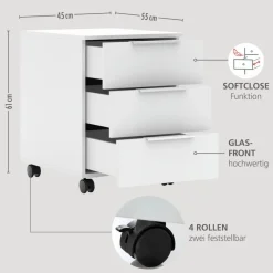 Hot Innostyle Rollcontainer Santorin Weiß